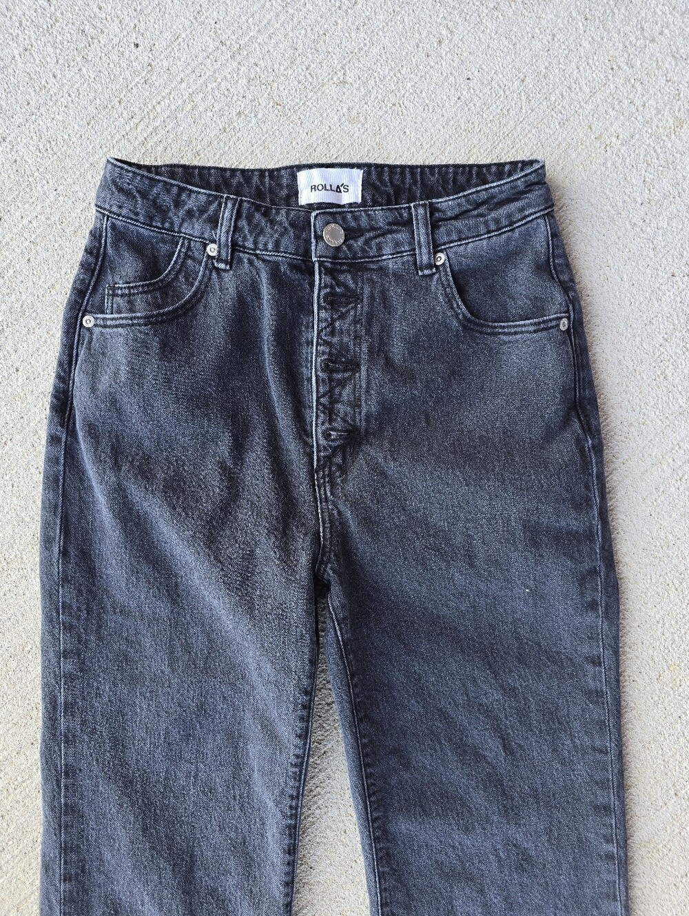 Rolla's Eastcoast Crop Flare Washed Black High-Rise Denim Jeans Size 27 - Picture 6 of 10